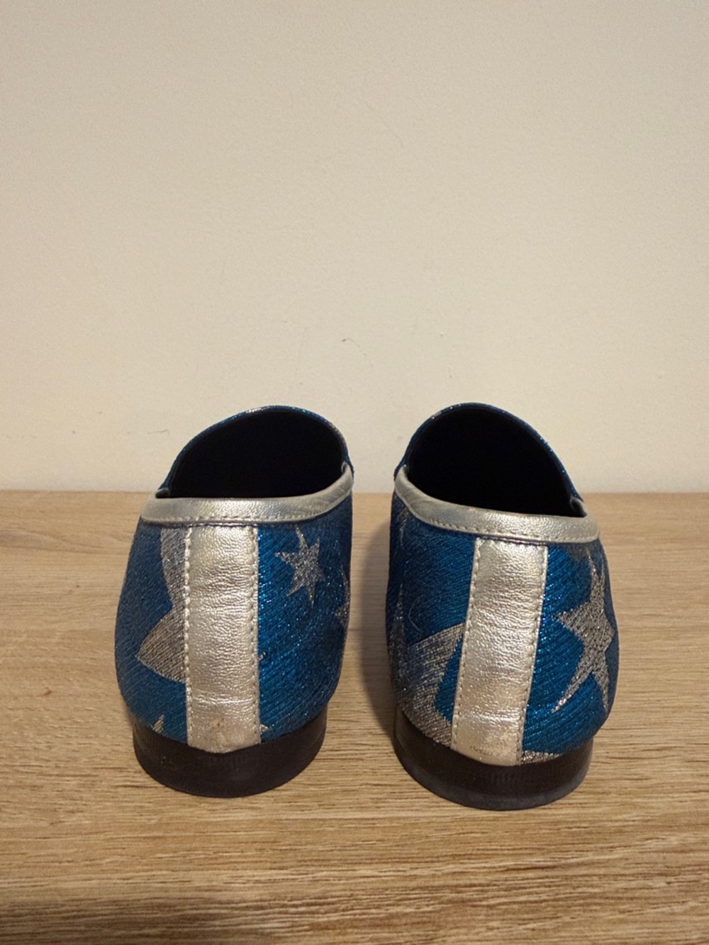 Gucci Metallic Blue Star Horsebit Loafers - Picture 4 of 6